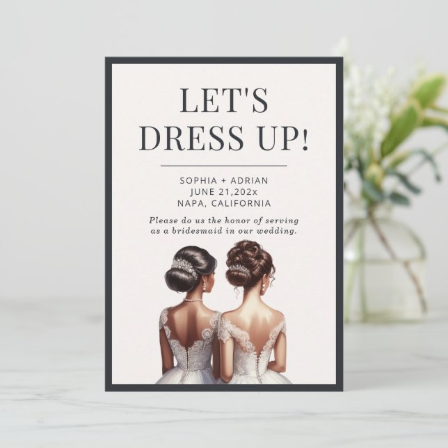 Best Friends Maid of Honour Bridesmaid Proposal Invitation (Standing Front)