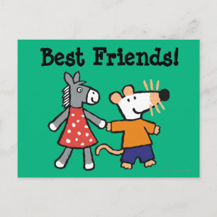 Best Friends Maisy and Dotty Hold Hands Postcard
