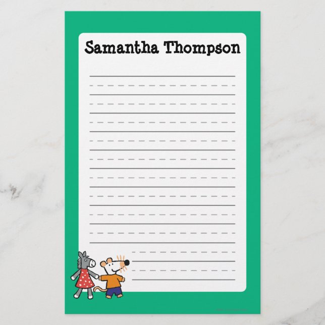 Best Friends Maisy and Dotty Hold Hands Stationery (Front)