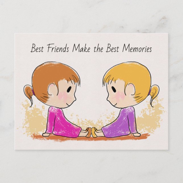 Best Friends Make the Best Memories Cute Postcard (Front)