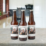 Best friends men guys party photo fun beer bottle label<br><div class="desc">A gift for your best friend(s) for birthdays,  Christmas or a special event for men,  guys. Black text: Best Friends.  Personalise and use your own horizontal photo,  and add your names. A classic white background.</div>