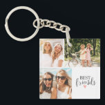 Best Friends Modern Chic BFF Script Photo Key Ring<br><div class="desc">A best friends photo keycahin with room for 3 photos. Personalise it with photos of your besties. Designed for you by Blackberry Boulevard.</div>