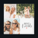 Best Friends Modern Chic BFF Script Photo Magnet<br><div class="desc">A best friends photo magnet with room for 3 photos. Personalise it with photos of your besties. Designed for you by Blackberry Boulevard.</div>