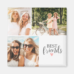 Best Friends Modern Chic BFF Script Photo Magnet