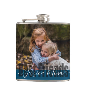 Best Friends Name and Photo Hip Flask