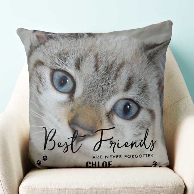 Best Friends Never Forgotten Photo Cat Memorial Cushion (Creator Uploaded)
