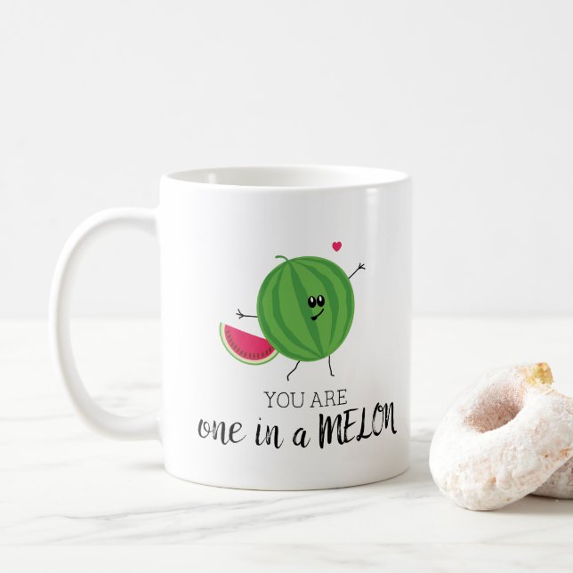 Best Friends One in a Million Melon Cute Food Fun Coffee Mug (With Donut)