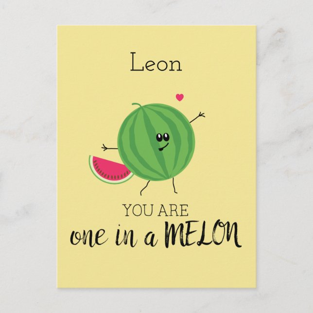 Best Friends One in a Million Melon Cute Food Fun Postcard (Front)
