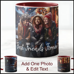 Best Friends One Photo Template With Fancy Text  Mug