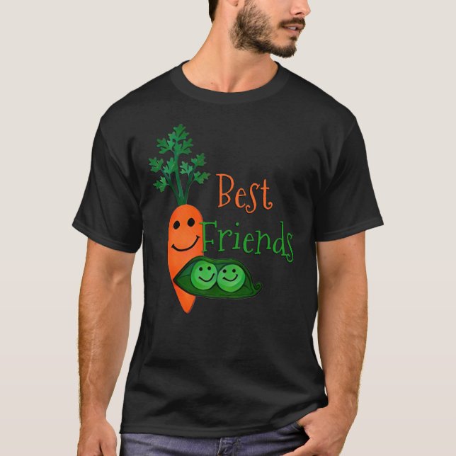 Best Friends, Peas and  Carrots Fitted T-Shirt (Front)