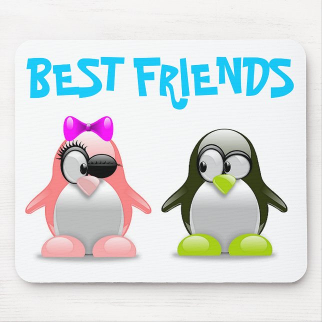 "BEST FRIENDS" PENGUINS MOUSE MAT (Front)