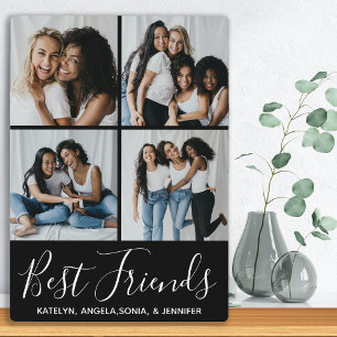 Best Friends Personalised 4 Photo Collage Plaque