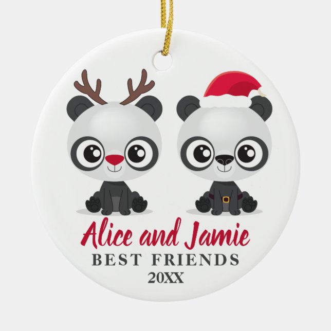 Best Friends personalised Ceramic Tree Decoration (Front)