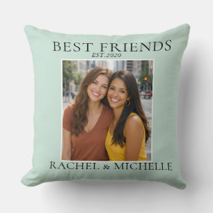 Best Friends Personalised Name Date Photo Cushion