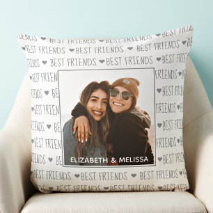 Best Friends Personalised Photo Name Cushion
