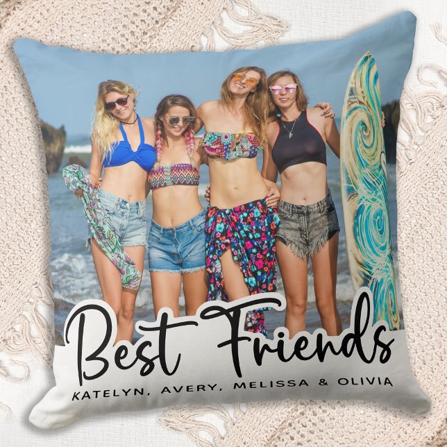 Best Friends Personalised Trendy Friendship Photo Cushion (Creator Uploaded)