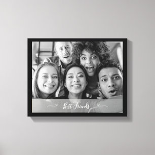 Best Friends Photo Black and White Canvas Print