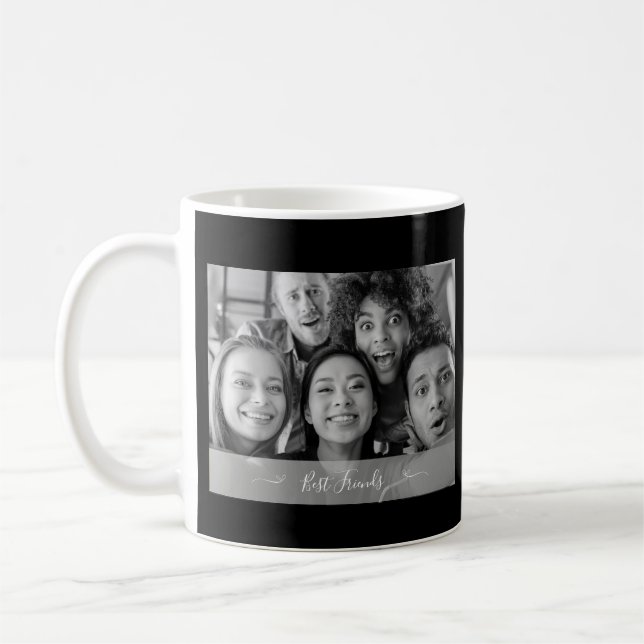 Best Friends Photo Black and White Coffee Mug (Left)