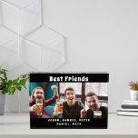 Best friends photo black white fun<br><div class="desc">A gift for your best friend(s) for birthdays,  Christmas or a special event for men,  guys. White text: Best Friends.  Personalise and use your own horizontal photo,  and add your names. A black coloured background.</div>