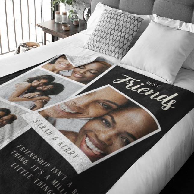 Best Friends Photo Collage Fleece Blanket (Creator Uploaded)