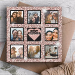 BEST FRIENDS Photo Collage Rose Gold<br><div class="desc">Best Friends Forever photo collage template. This square template is perfect for your instagram favourite pictures of you and your bestie.
All on a rose gold glitter background.</div>