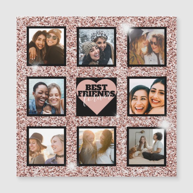 BEST FRIENDS Photo Collage Rose Gold (Front)