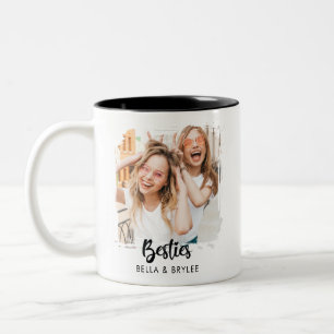 Best Friends Photo Collage Two-Tone Coffee Mug