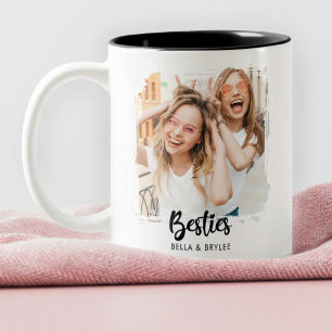 Best Friends Photo Collage Two-Tone Coffee Mug