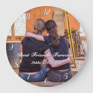 Best Friends Photo Custom Round Clock