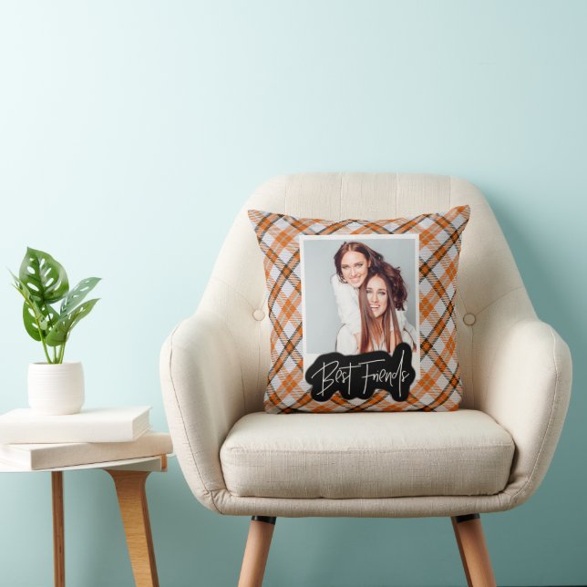 Best Friends Photo Fall Plaid  Cushion (Chair)