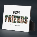 Best Friends Photo Gift Collage For Friends Plaque<br><div class="desc">For best friends, this photo collage makes the ideal present. The layout is a collage of seven photos arranged to form the word "Friends." All you need to do is add a picture of your best friend for each letter in the word "Friends, " and you're done! Your own names...</div>