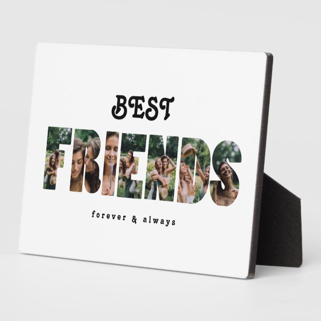 Best Friends Photo Gift Collage For Friends Plaque (Side)