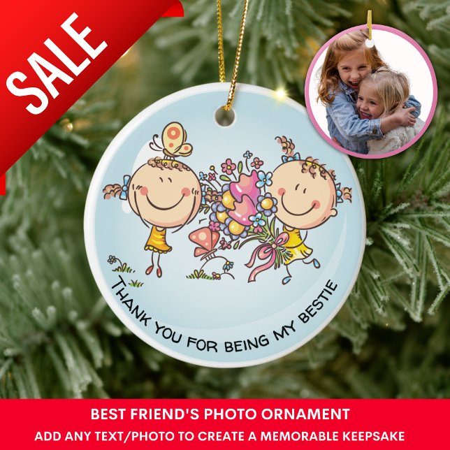 Best Friends Photo Gift Cute Christmas Decoration (Creator Uploaded)