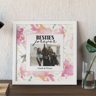 Best friends PHOTO Gift Pink  Poster