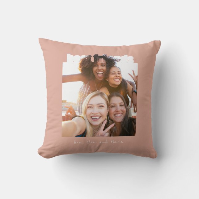 Best Friends Photo Modern Bff Besties Friendship T Cushion (Front)
