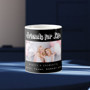 Best Friends photo names black white Coffee Mug