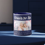 Best friends photo names navy blue mug<br><div class="desc">A navy blue coloured background. The blue colour is uneven. Personalise and add your own photo, selfie of your best friend(s) your names and place of event. The text: Friends for Life is written with a modern style script. Perfect as a gift for yourself or as a birthday or Christmas...</div>