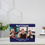 Best friends photo navy blue fun<br><div class="desc">A gift for your best friend(s) for birthdays,  Christmas or a special event for men,  guys. White text: Best Friends.  Personalise and use your own horizontal photo,  and add your names. A navy blue coloured background.</div>
