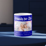 Best friends photo royal blue names coffee mug<br><div class="desc">A royal blue coloured background.  Personalise and add your own photo,  selfie of your best friend(s) your names and place of event.  The text: Friends for Life is written with a modern style script.  Perfect as a gift for yourself or as a birthday or Christmas gift for your friends.</div>