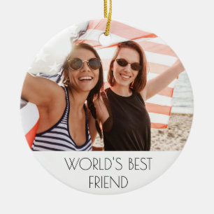 Best friends photo text keepsake ceramic tree decoration
