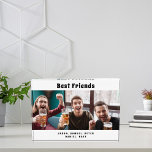 Best friends photo white black fun<br><div class="desc">A gift for your best friend(s) for birthdays,  Christmas or a special event for men,  guys. Black text: Best Friends.  Personalise and use your own horizontal photo,  and add your names. A transparent background.  You can add any colour you want.</div>