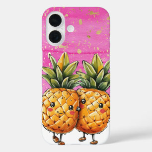 Best Friends Pineapple Kawaii Pineapple Pink iPhone 16 Case