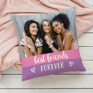 Best Friends   Pink and Purple Colour Block 2 Phot Cushion