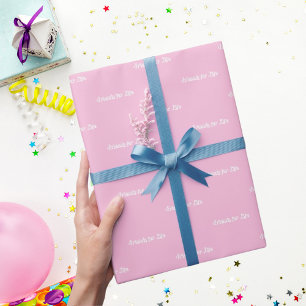 Best friends pink pastel white script wrapping paper