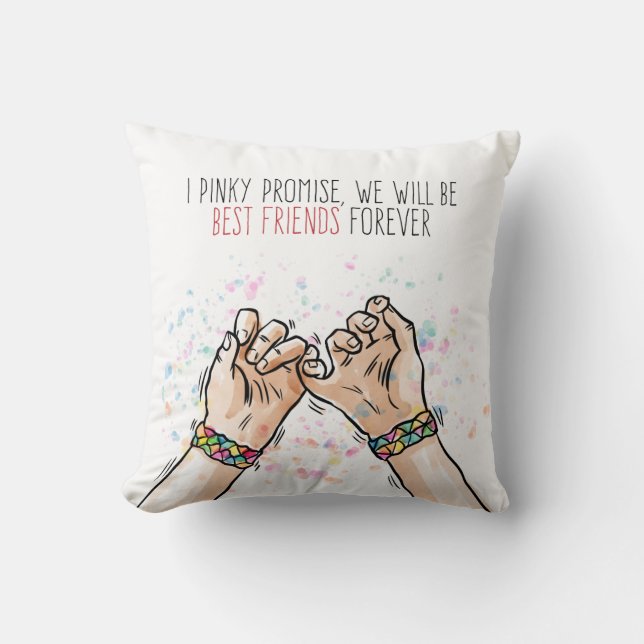 Best Friends Pinky Promise | Throw Pillow (Front)
