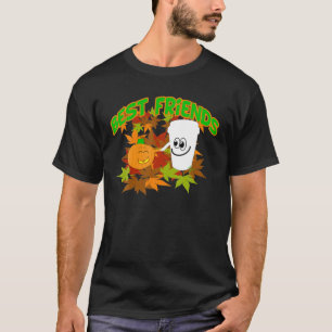 Best Friends Pumpkin And Coffee Halloween T-Shirt