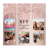 Best friends rose gold blush photo collage triptych (Front)