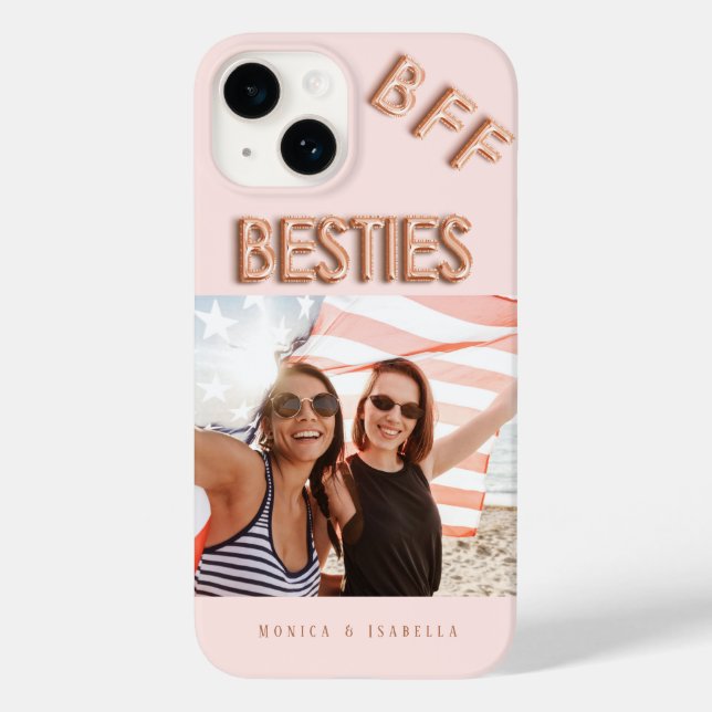 Best friends rose gold photo besties bff names Case-Mate iPhone case (Back)
