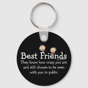 Best Friends Saying (Black) Key Ring