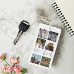 Best Friends Script Gift For BFF's Photo Collage Key Ring<br><div class="desc">A special and memorable photo collage keychain gift for best friends. The design features a six photo collage layout to display six of your own special best friend photos. "best friends" is designed in stylish black script & heart calligraphy. Send a memorable and special gift to yourself and your best...</div>
